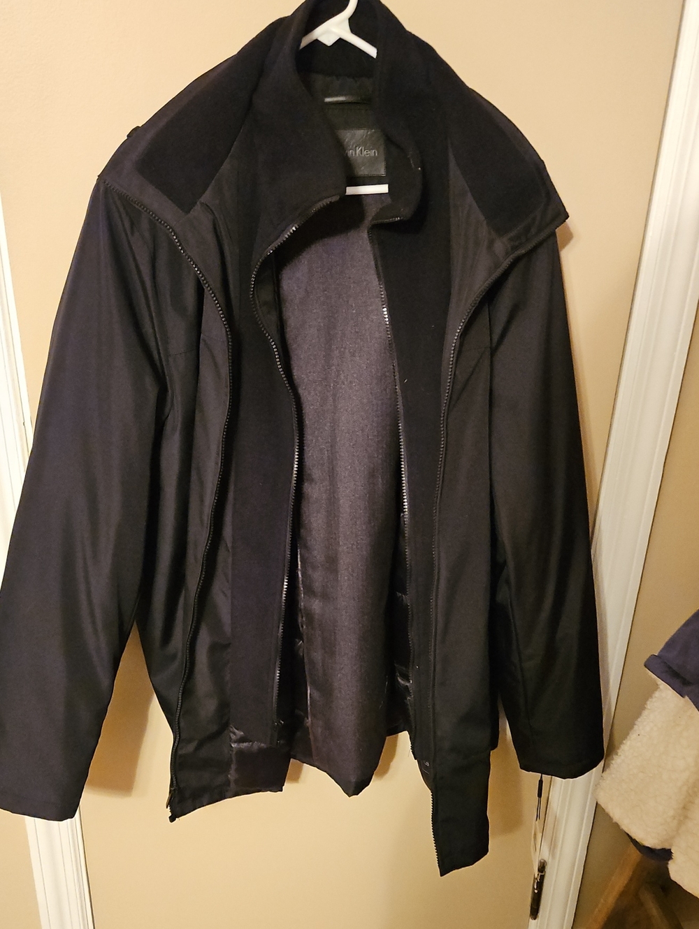 Calvin Klein Black Men's Jacket with Stand Collar